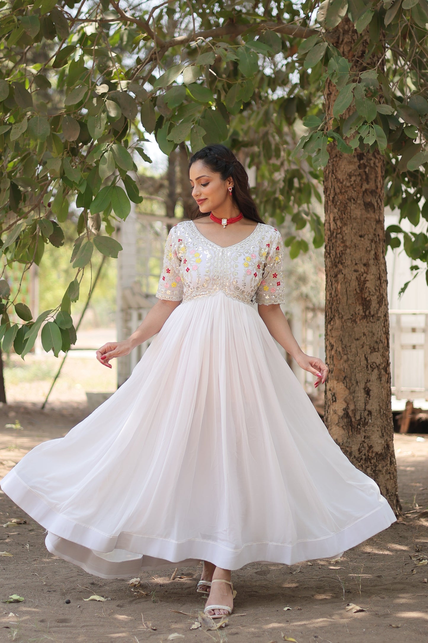 Designer Gown is luxury clothing Considered to be high quality Made by Zari-Thread & Sequins Embroidery