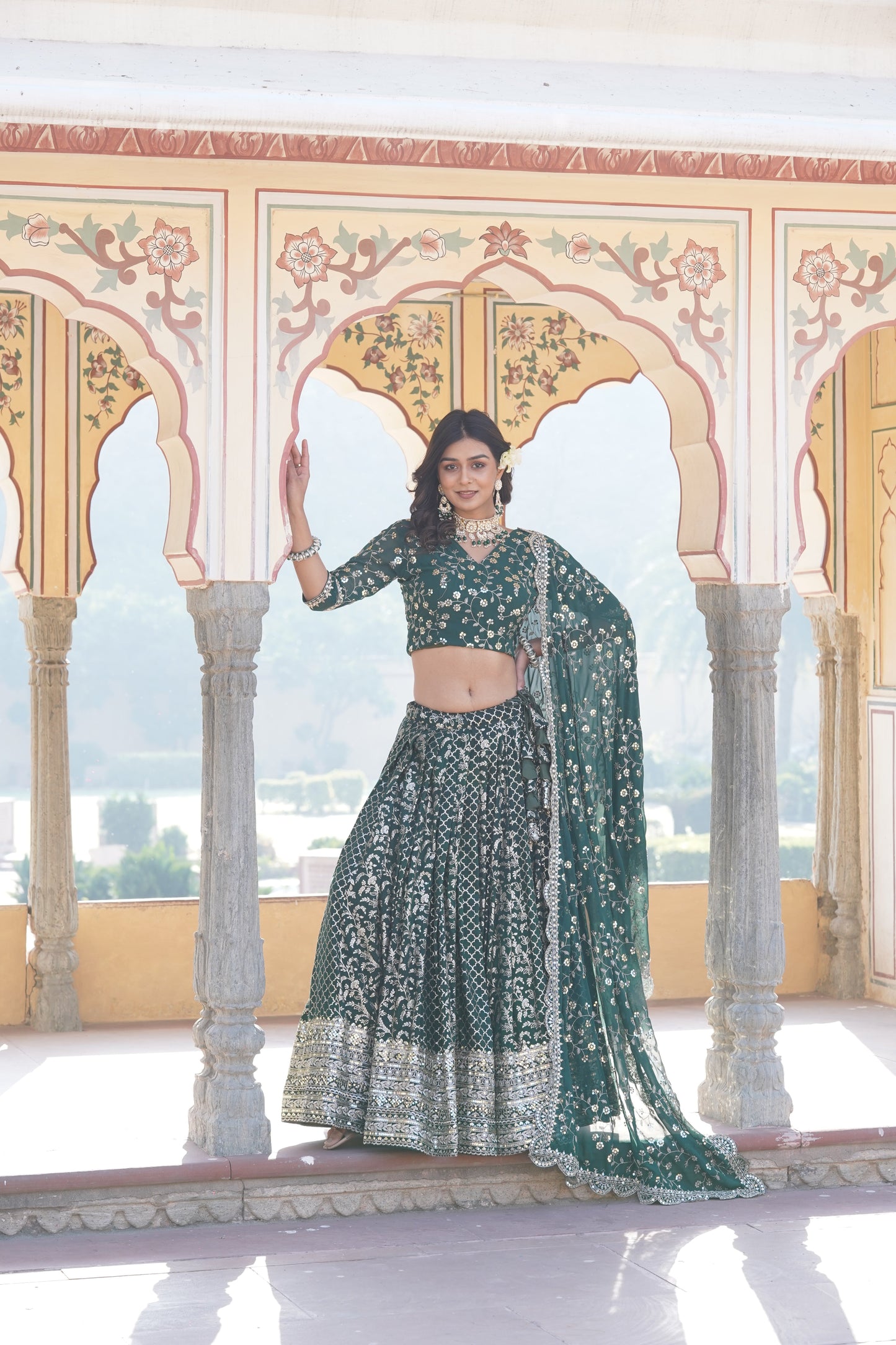 💕 Designer Pure Viscose Jacquard fabric Lehenga Choli & Dupatta Set💃🏻