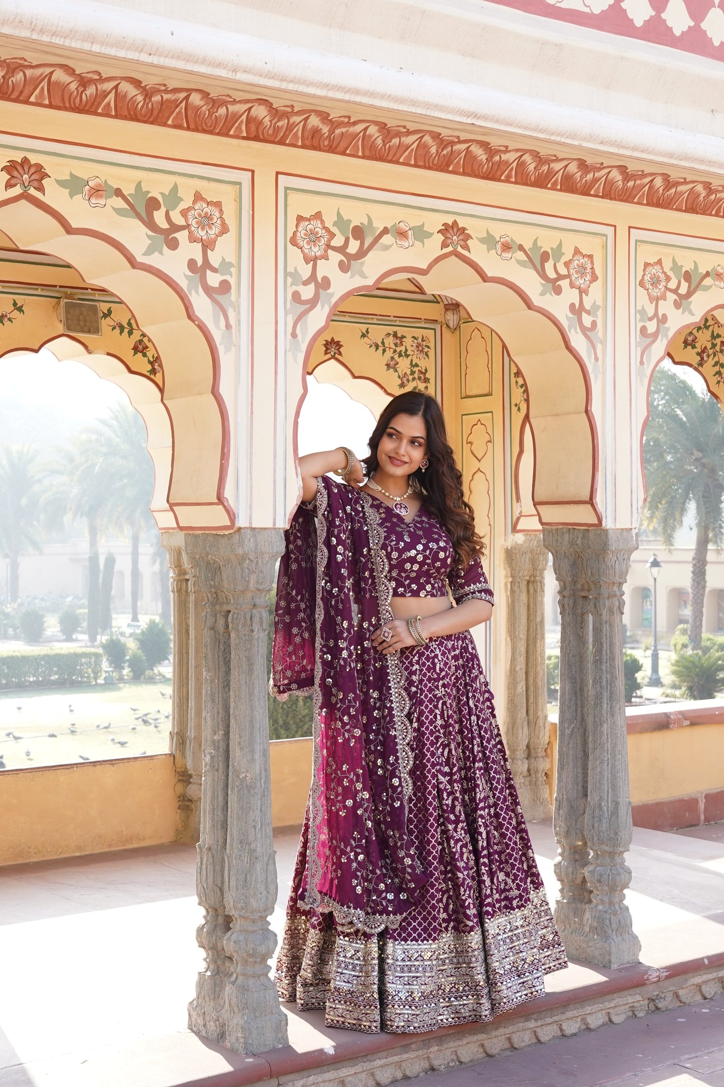 💕 Designer Pure Viscose Jacquard fabric Lehenga Choli & Dupatta Set💃🏻