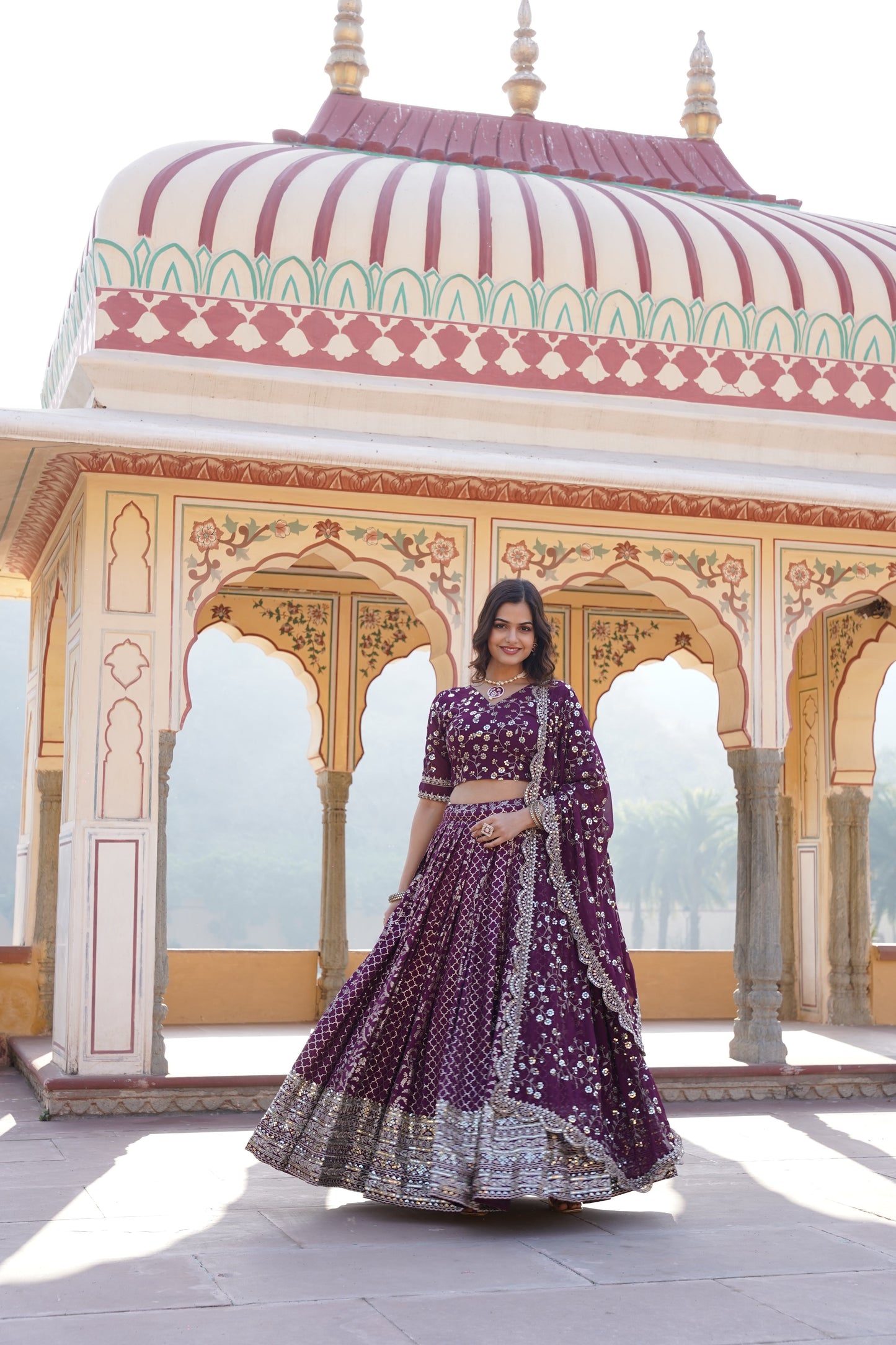 💕 Designer Pure Viscose Jacquard fabric Lehenga Choli & Dupatta Set💃🏻