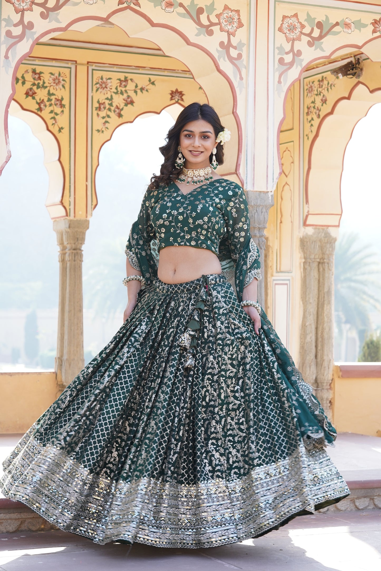 💕 Designer Pure Viscose Jacquard fabric Lehenga Choli & Dupatta Set💃🏻