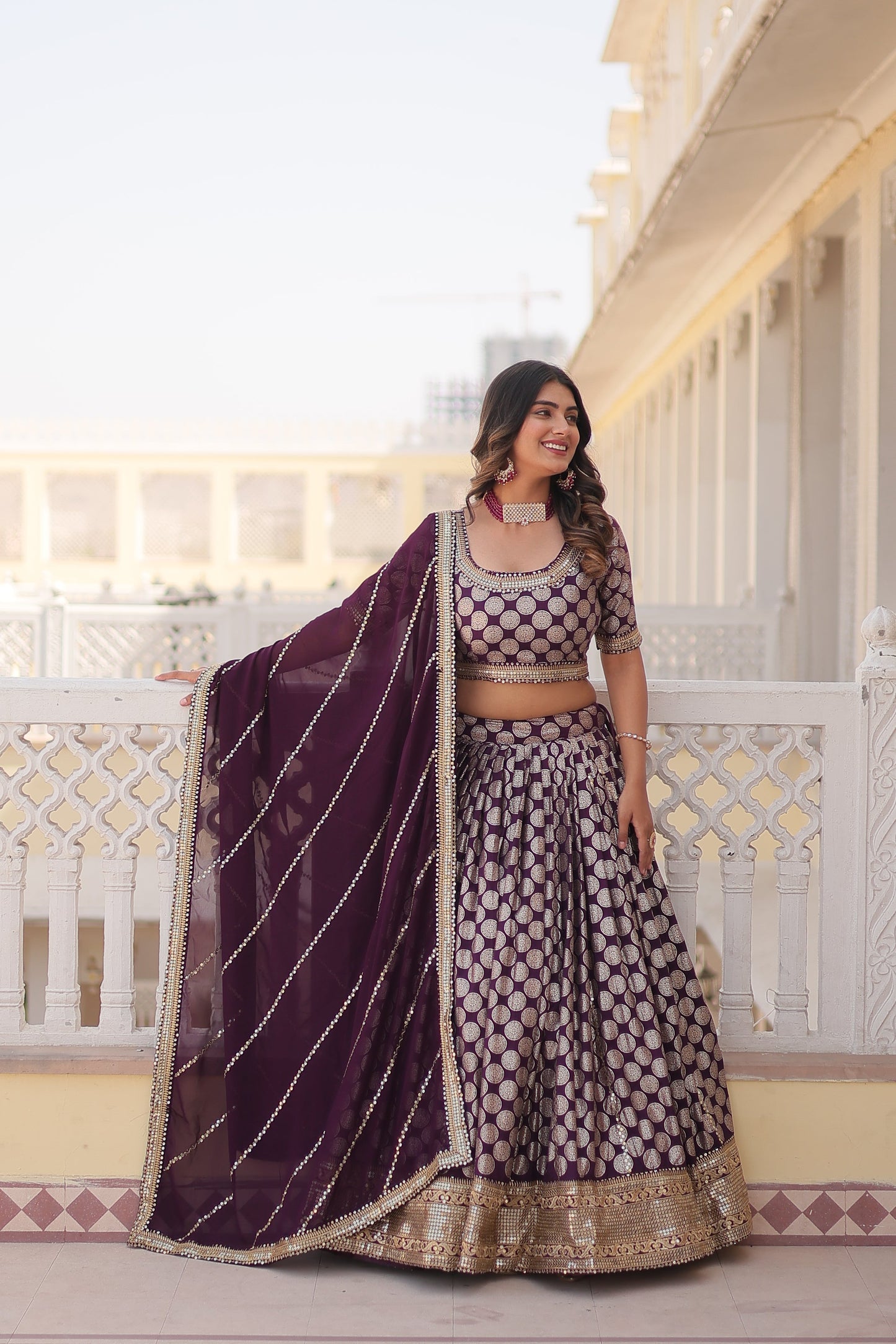 This Attractive Party Wear Silk Lehenga choli has a Regular-fit and is Made From High-Grade Fabrics And Yarn