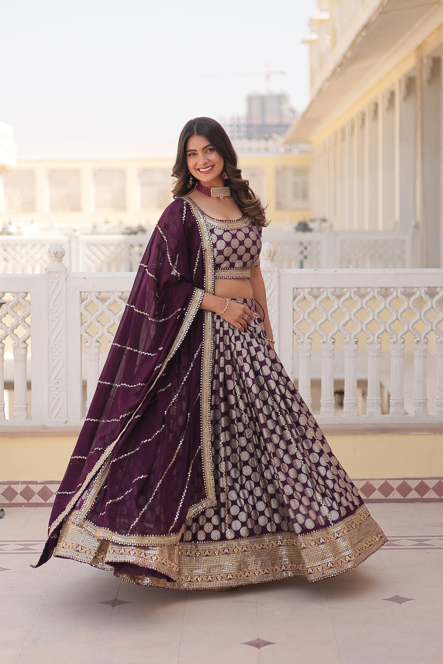 This Attractive Party Wear Silk Lehenga choli has a Regular-fit and is Made From High-Grade Fabrics And Yarn
