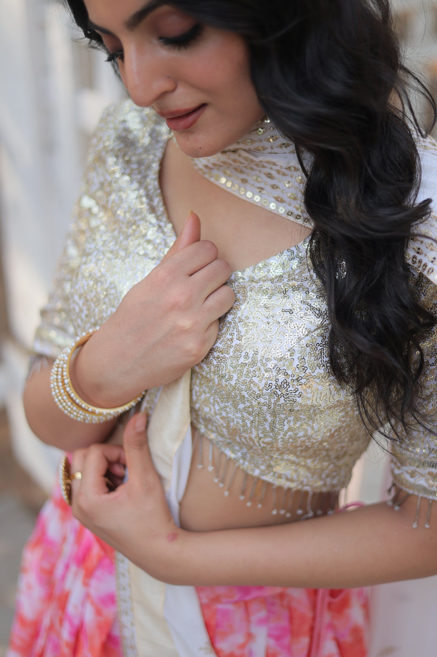 Elegant Wine Georgette Lehenga Set with Rich Sequin & Thread Embroidery