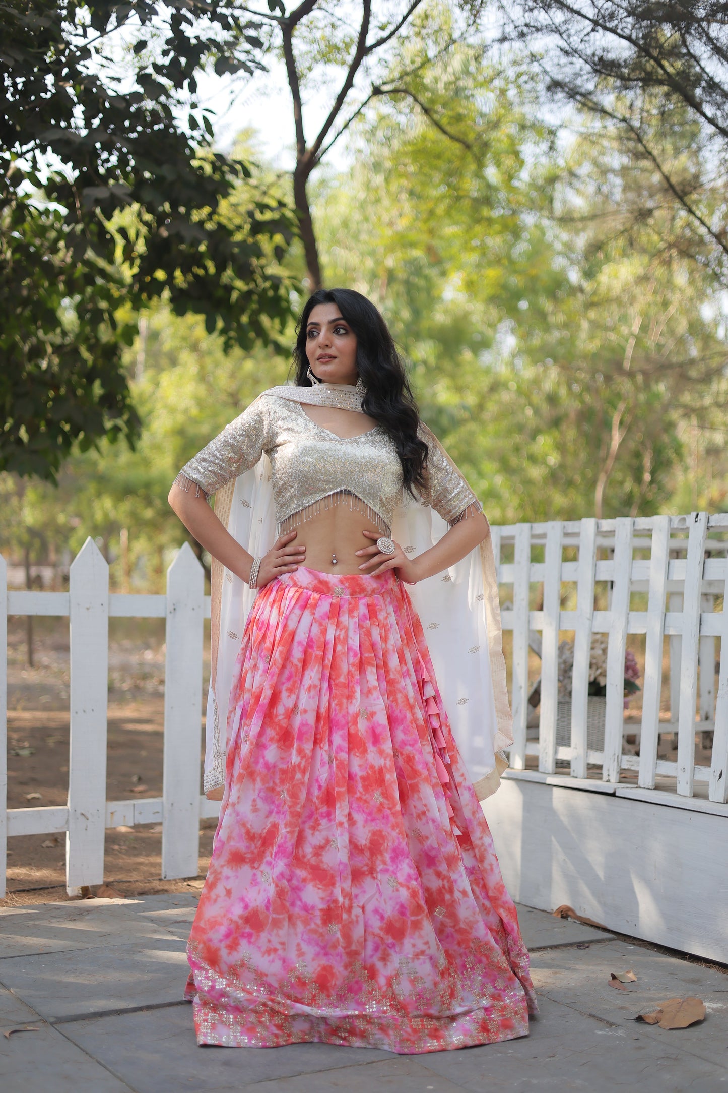 Elegant Wine Georgette Lehenga Set with Rich Sequin & Thread Embroidery