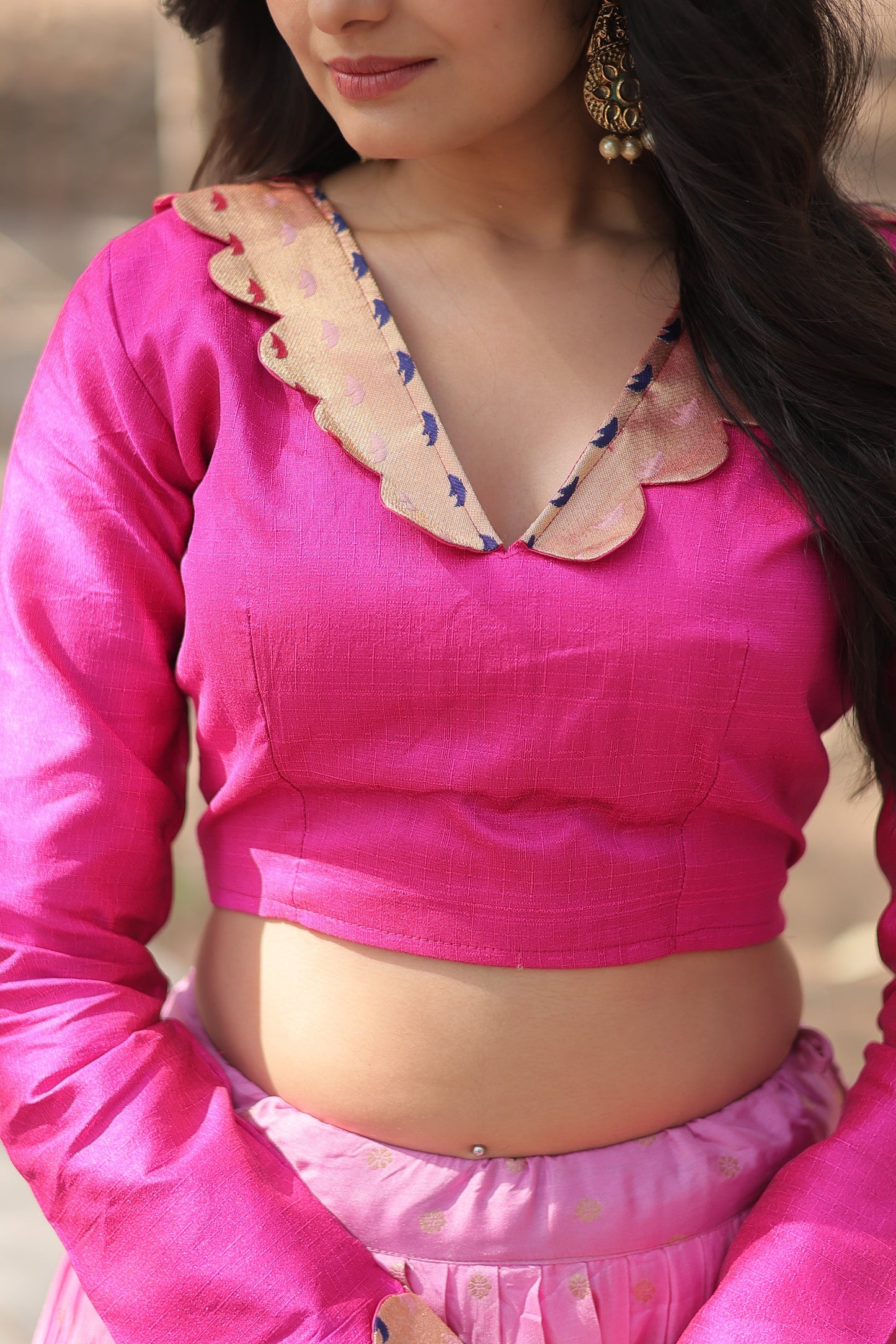 Luxury Embroidered Lehenga Set in Georgette with Sequin Detailing & Dupatta