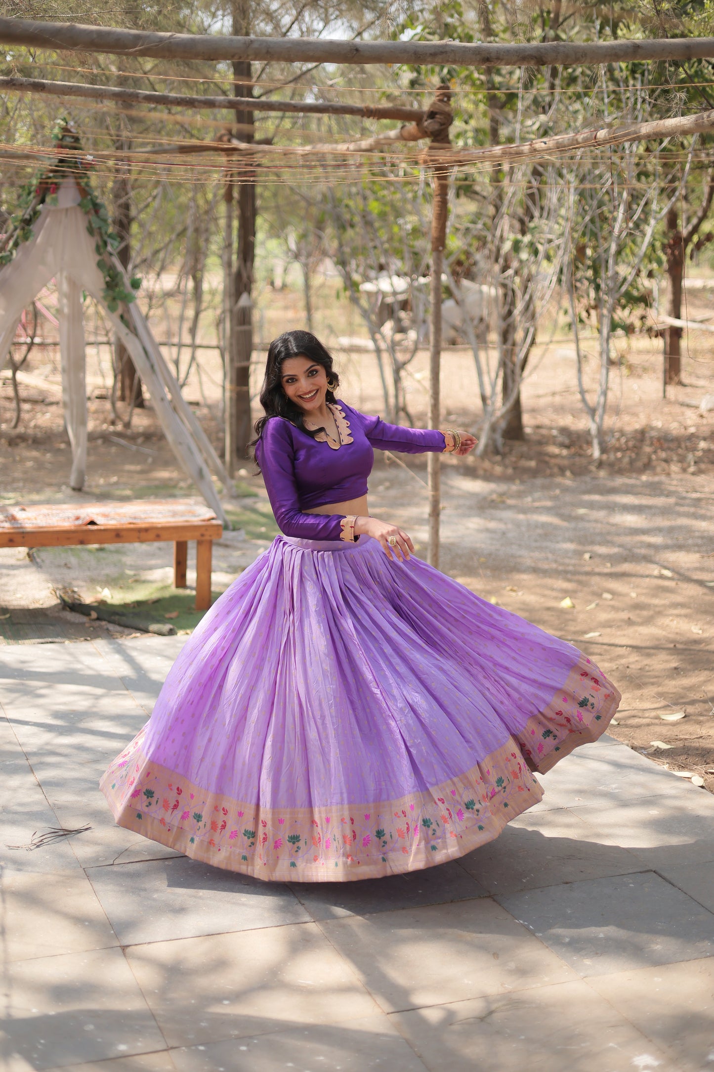 Luxury Embroidered Lehenga Set in Georgette with Sequin Detailing & Dupatta