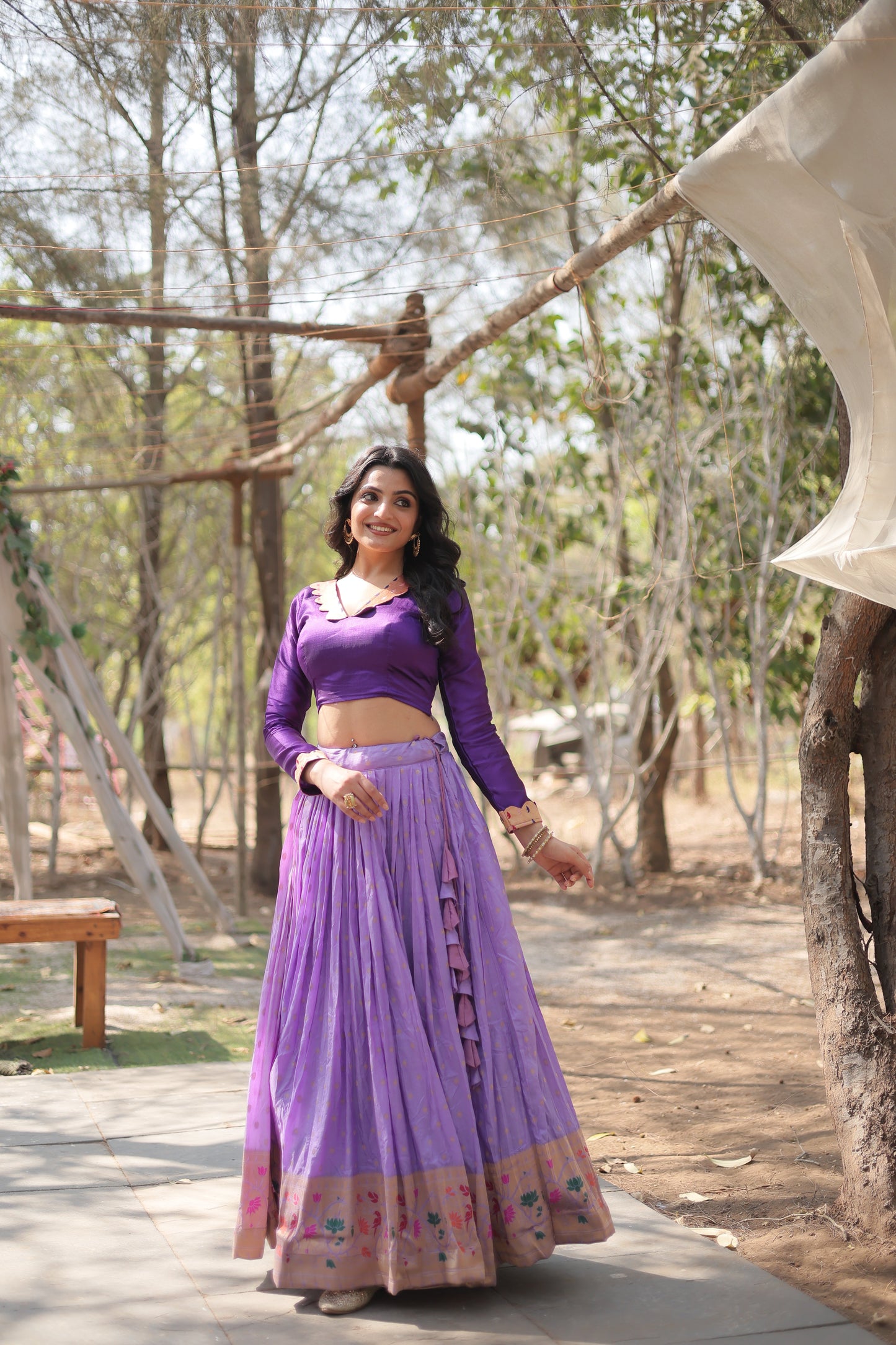 Luxury Embroidered Lehenga Set in Georgette with Sequin Detailing & Dupatta