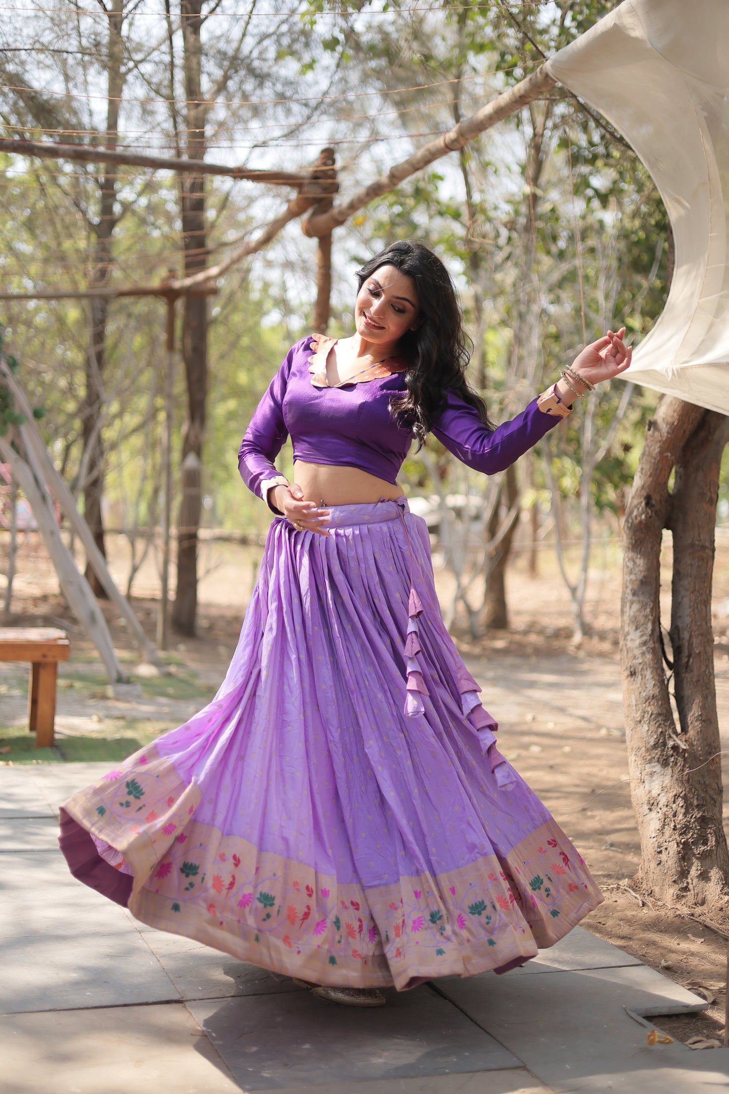 Luxury Embroidered Lehenga Set in Georgette with Sequin Detailing & Dupatta