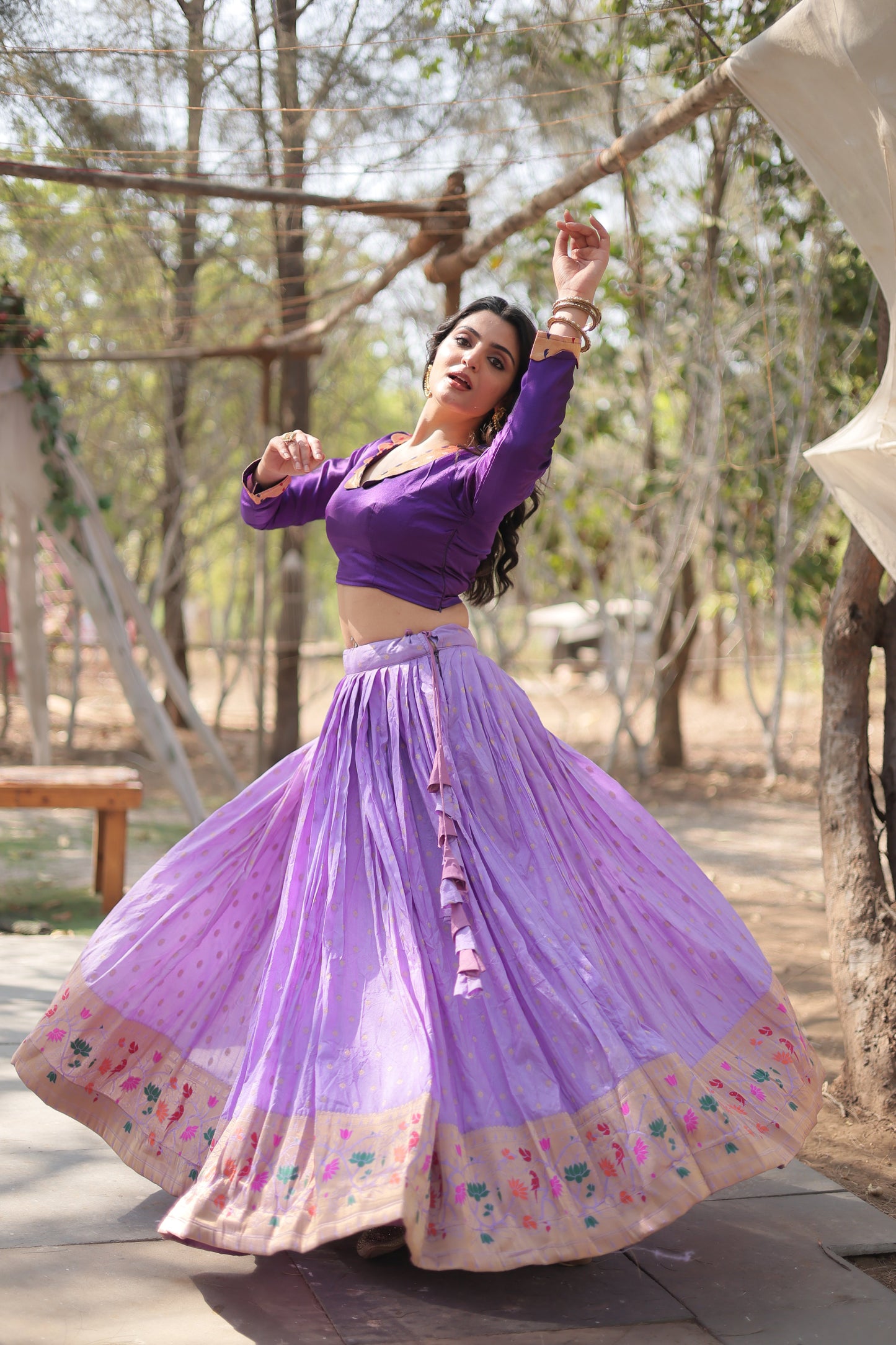 Luxury Embroidered Lehenga Set in Georgette with Sequin Detailing & Dupatta