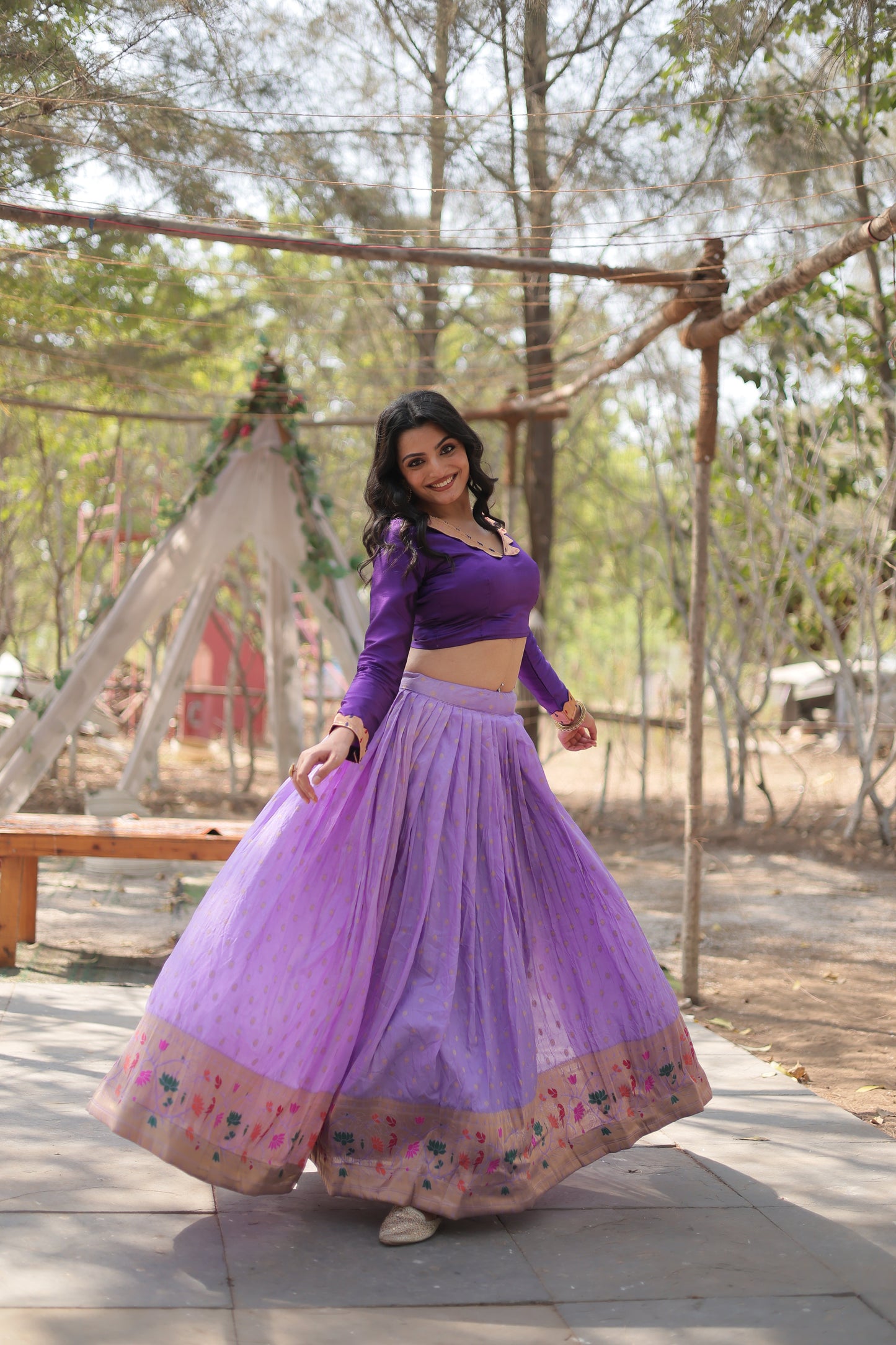 Luxury Embroidered Lehenga Set in Georgette with Sequin Detailing & Dupatta