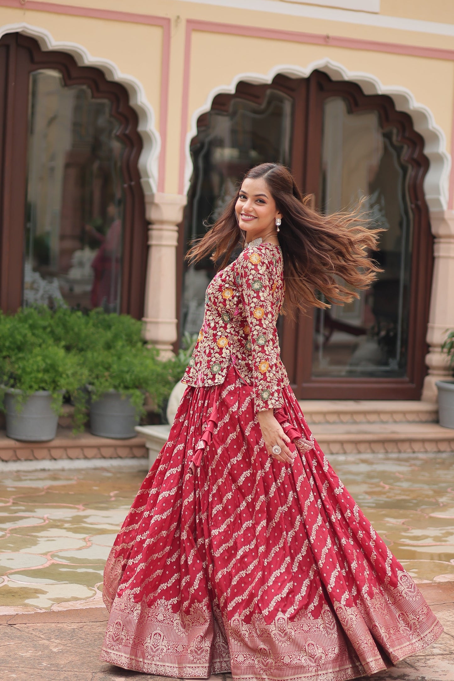 Embroidered Georgette Lehenga with Sequin & Thread Work – Includes Blouse & Dupatta