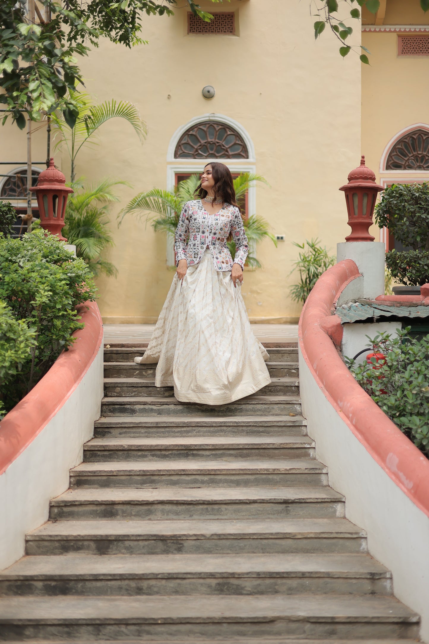 Fully Flared Georgette Lehenga with Rich Embroidery, Blouse & Dupatta Set