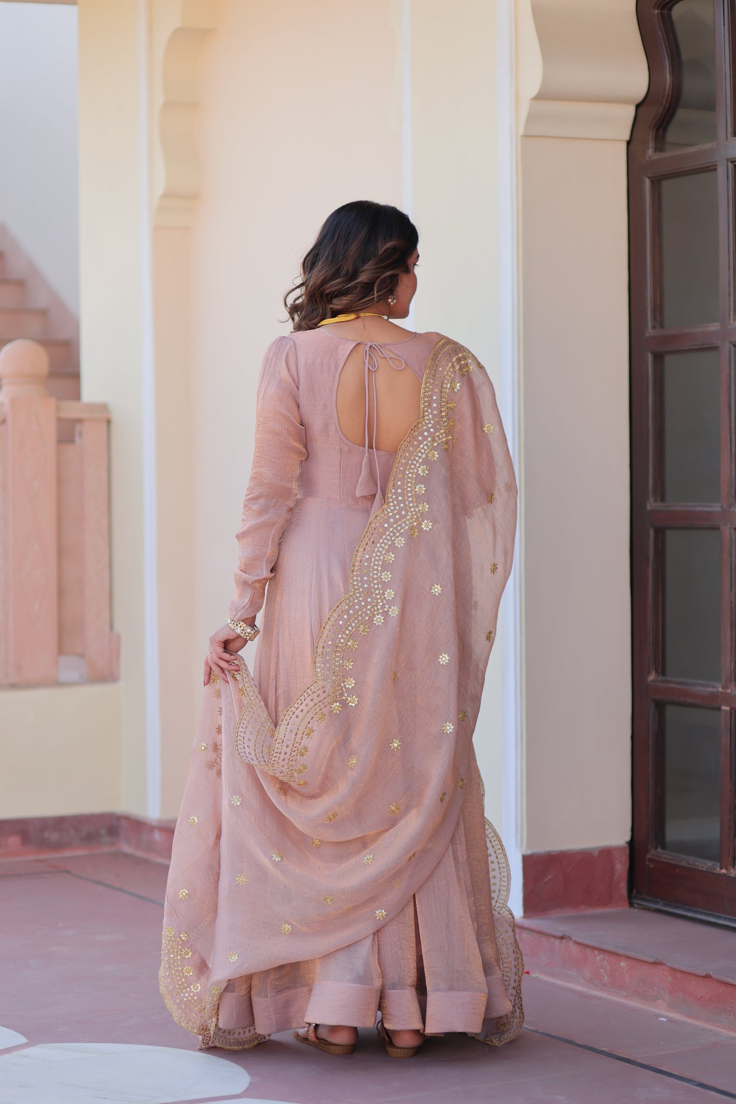 🤳🏻 PREMIUM READYMADE GOWN-DUPATTA COLLECTIONS 2025 💃🏻 💗 Fendy Chiffon gown with Sequins-Multi Embroidered Work Dupatta, it Designed to flatter all body types, gowns for women combine the best parts of western and Indian wear into one stunning ensemble. 💝
