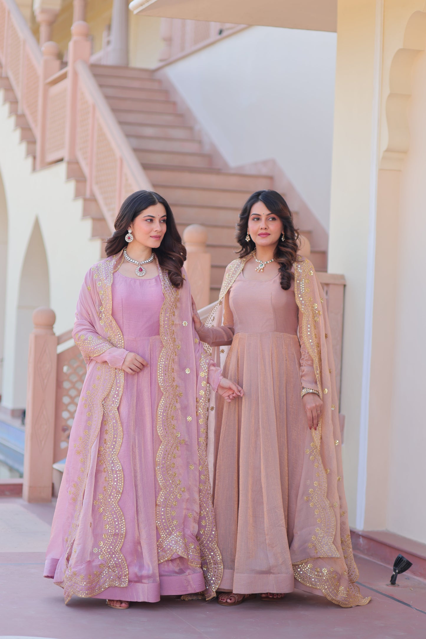 🤳🏻 PREMIUM READYMADE GOWN-DUPATTA COLLECTIONS 2025 💃🏻 💗 Fendy Chiffon gown with Sequins-Multi Embroidered Work Dupatta, it Designed to flatter all body types, gowns for women combine the best parts of western and Indian wear into one stunning ensemble. 💝
