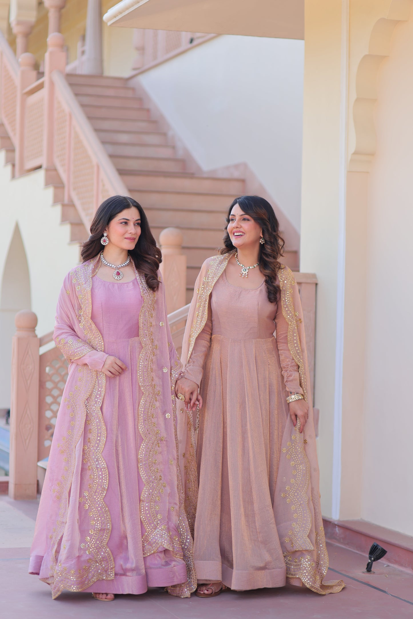 🤳🏻 PREMIUM READYMADE GOWN-DUPATTA COLLECTIONS 2025 💃🏻 💗 Fendy Chiffon gown with Sequins-Multi Embroidered Work Dupatta, it Designed to flatter all body types, gowns for women combine the best parts of western and Indian wear into one stunning ensemble. 💝