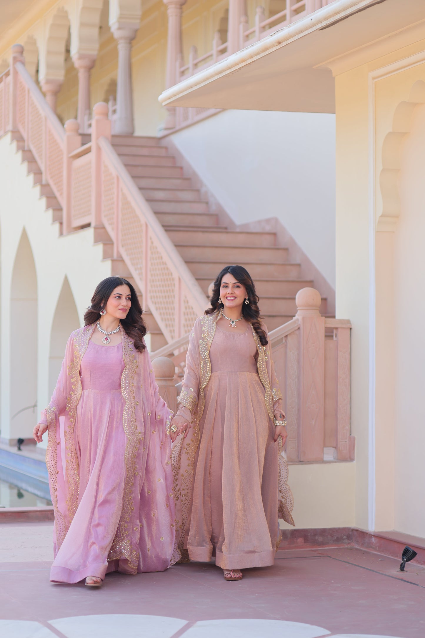 🤳🏻 PREMIUM READYMADE GOWN-DUPATTA COLLECTIONS 2025 💃🏻 💗 Fendy Chiffon gown with Sequins-Multi Embroidered Work Dupatta, it Designed to flatter all body types, gowns for women combine the best parts of western and Indian wear into one stunning ensemble. 💝
