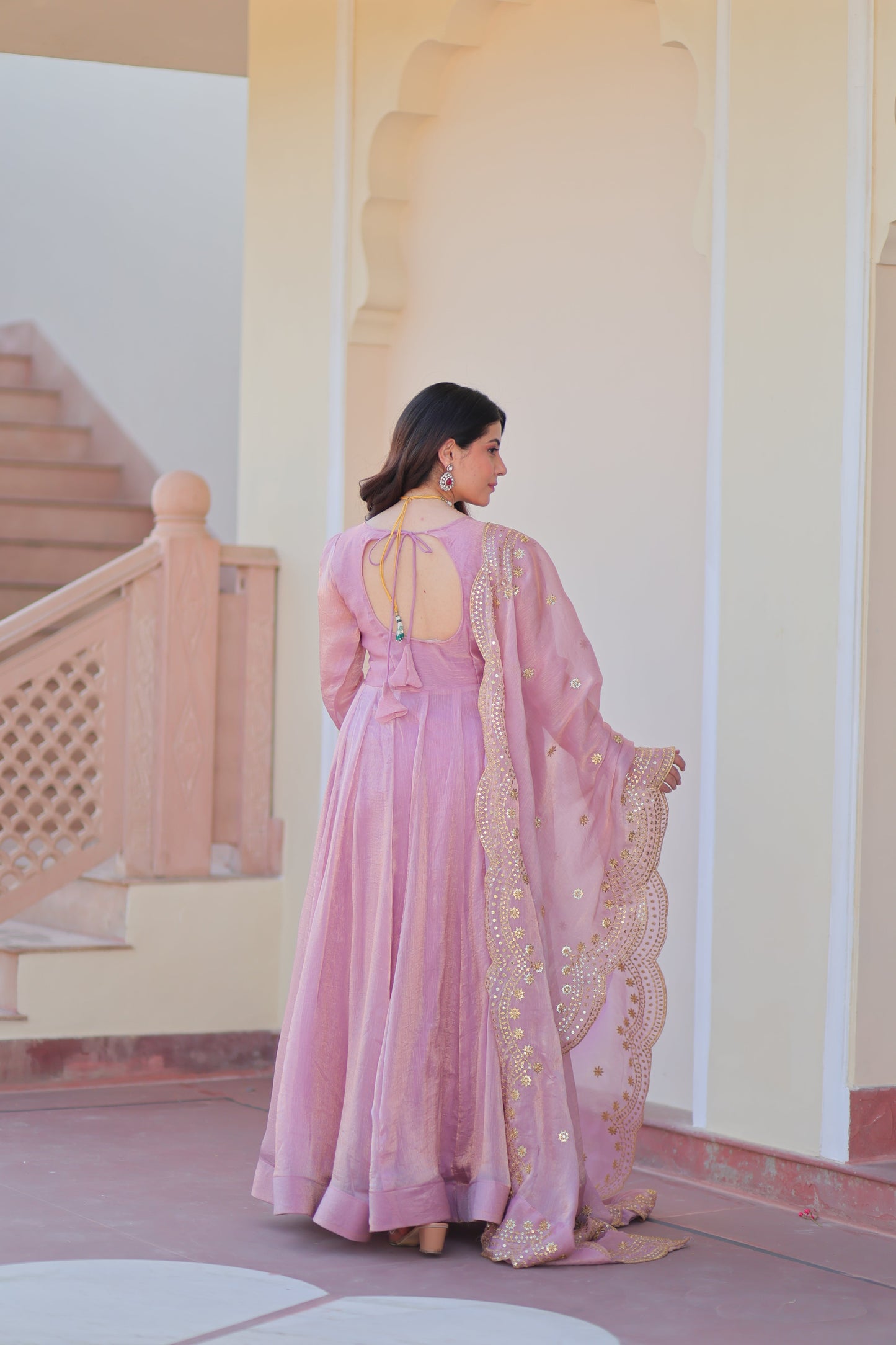 🤳🏻 PREMIUM READYMADE GOWN-DUPATTA COLLECTIONS 2025 💃🏻 💗 Fendy Chiffon gown with Sequins-Multi Embroidered Work Dupatta, it Designed to flatter all body types, gowns for women combine the best parts of western and Indian wear into one stunning ensemble. 💝