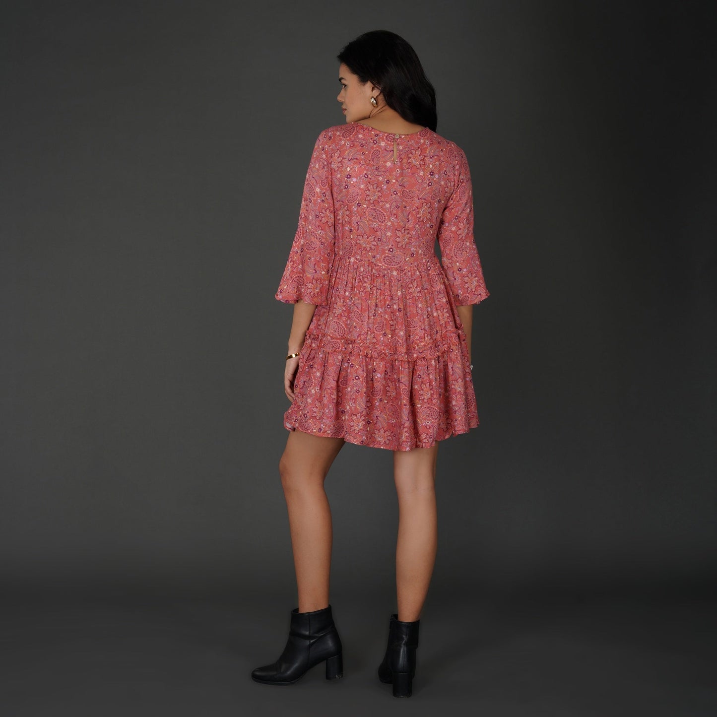 Paisley Print Cotton Moss Boho Dress