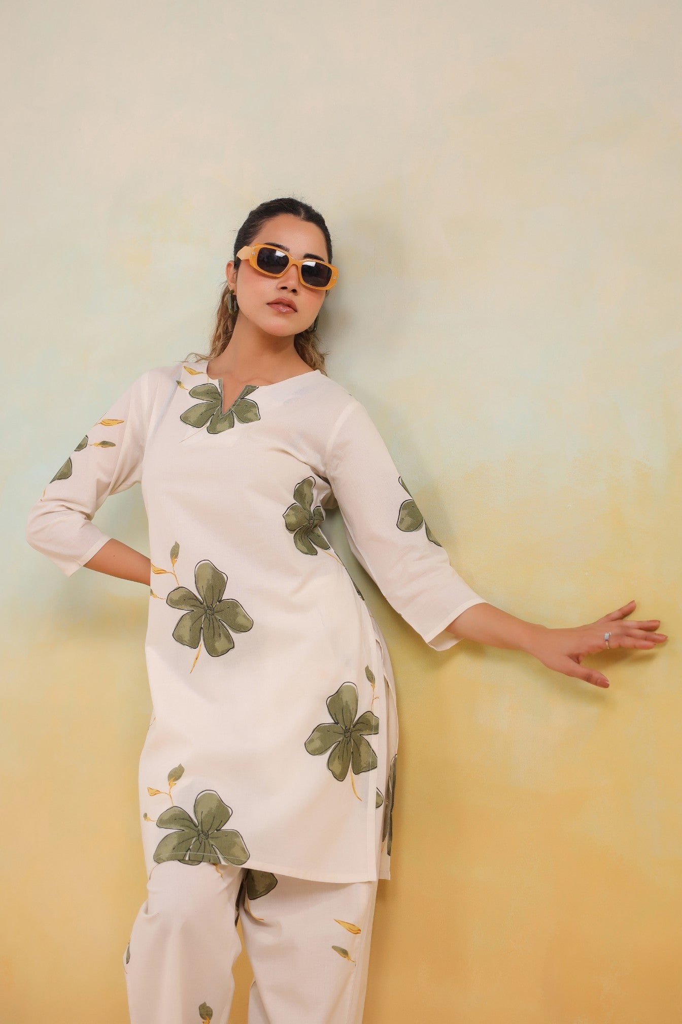 Graceful Floral Co-ord Set – A Symphony of Elegance & Comfort