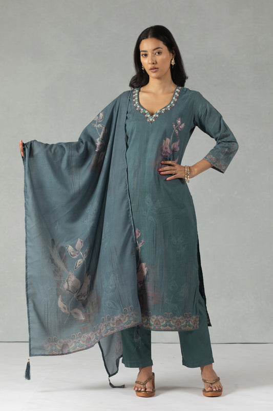 Sage Handcrafted Ethnic Kurti Set