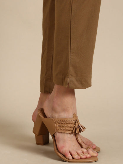 Coffee Brown Basic Pants