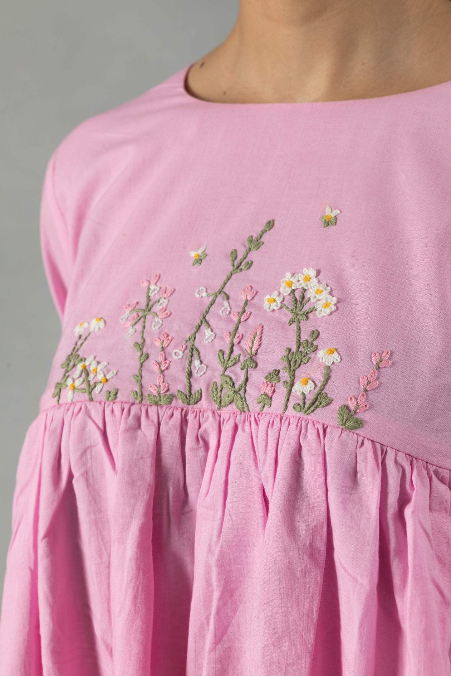 Rose Blush Embroidered Mini Dress