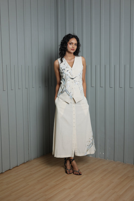 Luxe Amore Bloom Hand-Painted & Embroidered Linen Set