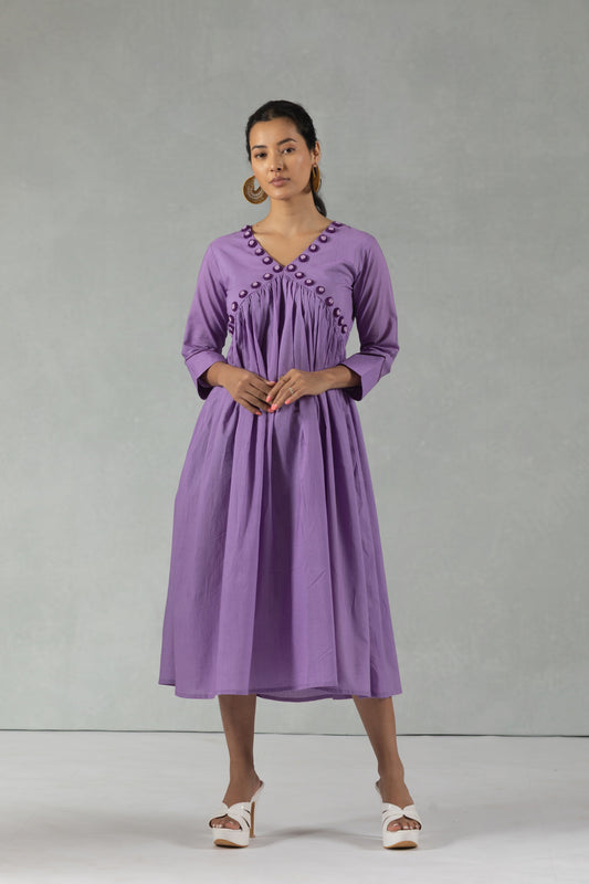 Purple Whisper Handworked Dress