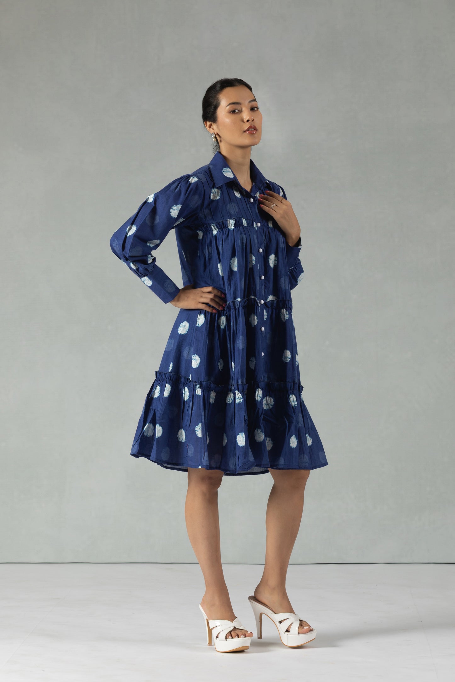 Midnight Blue Polka Dot Dress