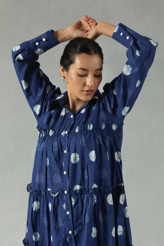 Midnight Blue Polka Dot Dress
