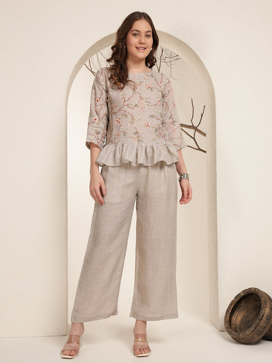 Petal Grace 100% Pure linen printed co-ord sets