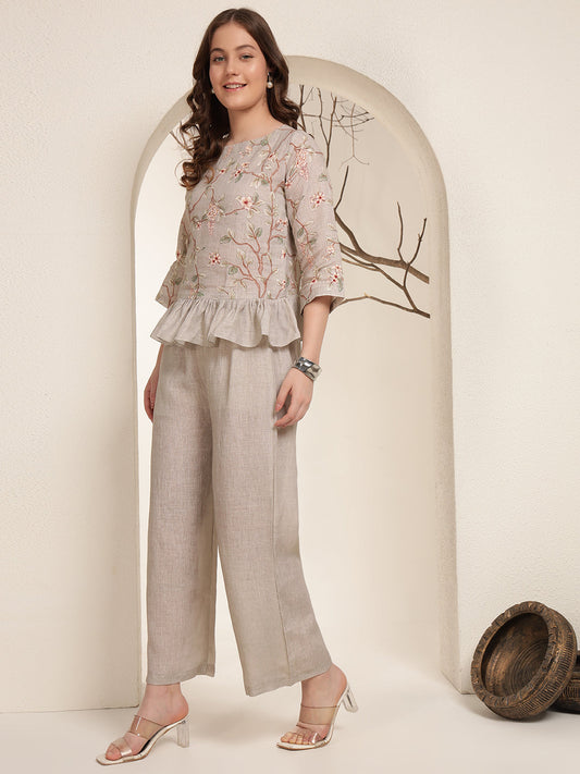 Petal Grace 100% Pure linen printed co-ord sets