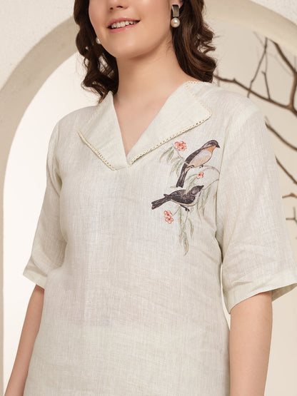 Ivory 100% Pure linen printed co-ord sets