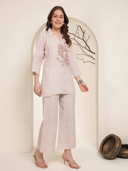 Dusty Petal 100% Pure linen printed co-ord sets