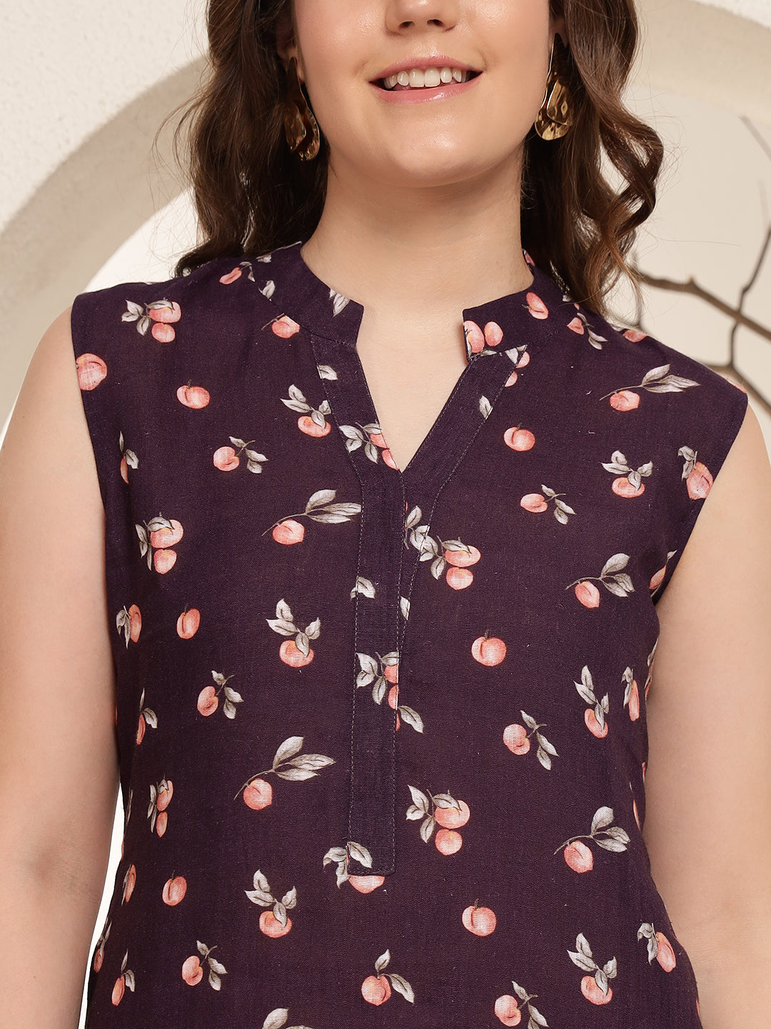 Plum Petal 100% Pure linen printed co-ord sets