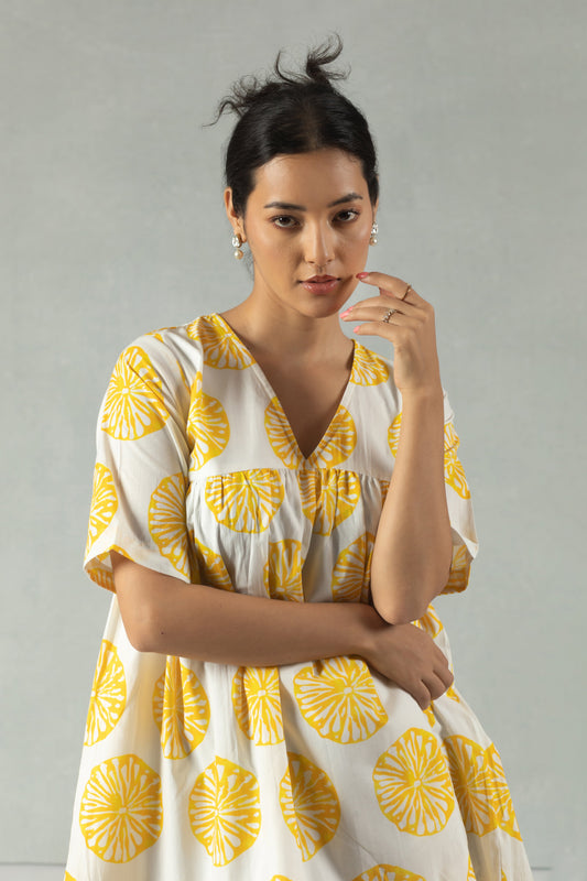 Sunlit Geo Bloom Shift Dress