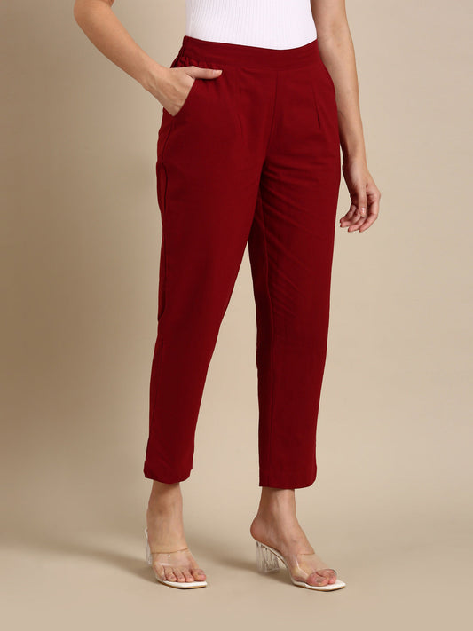 Maroon Basic Pants