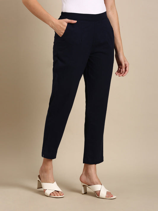 Navy Blue Basic Pants