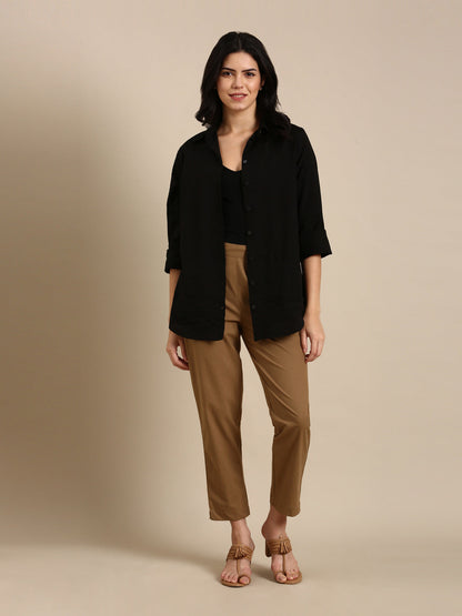 Coffee Brown Basic Pants