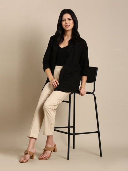 Beige Basic Pants
