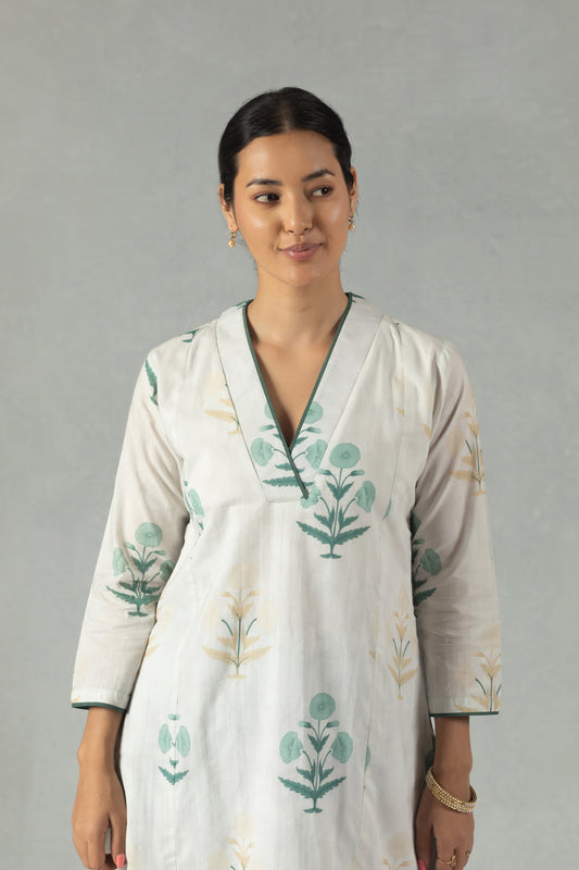 Ivory Botanical Kurti Set