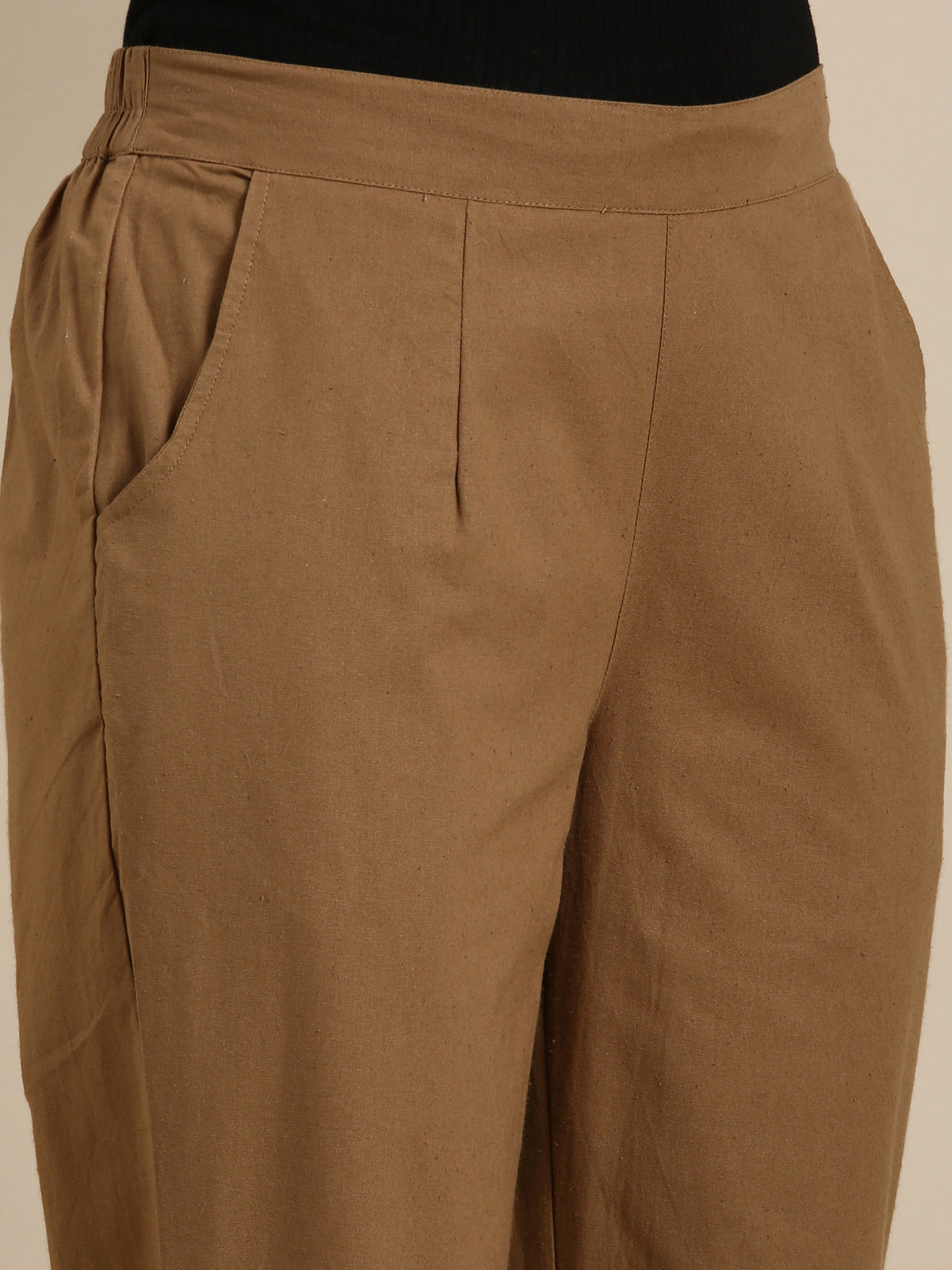 Coffee Brown Basic Pants