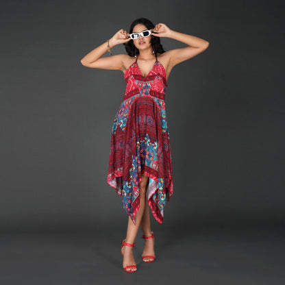 Boho Handkerchief Hem Vacation Dress