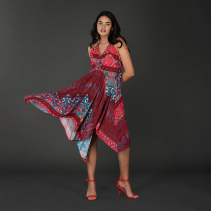 Boho Handkerchief Hem Vacation Dress
