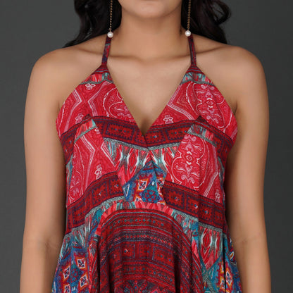 Boho Handkerchief Hem Vacation Dress