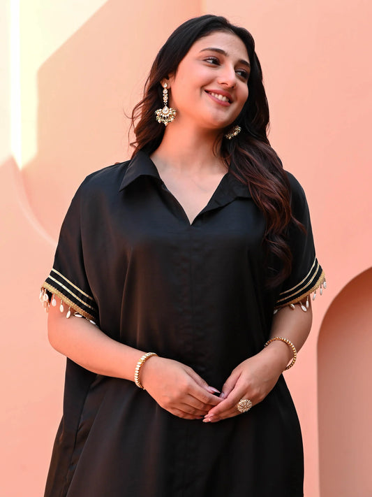 Kavya Classic Black Cotton Co-ord with Gota Accents