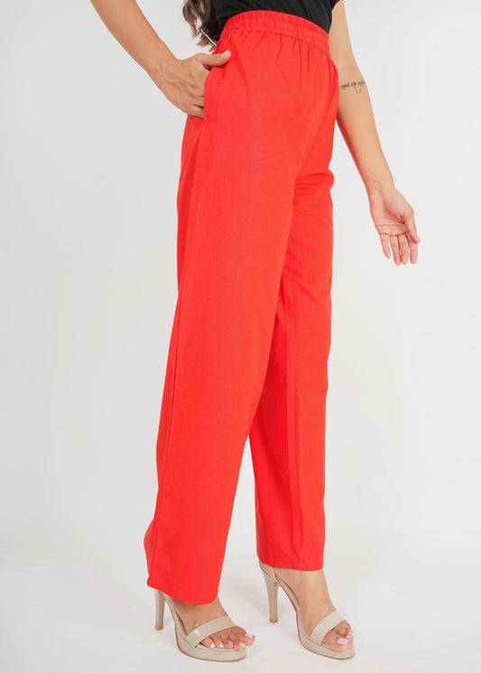 Bright Red Parallel Pant