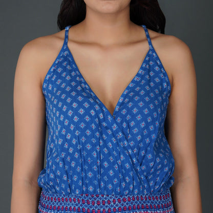 Geometric Wrap-Style Racerback Top