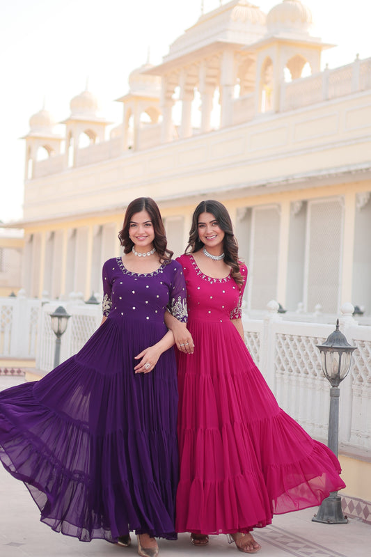 Premium Faux Blooming Ethnic Wear with Zari & Sequins Embroidery – Festive & Occasion Ready Outfit